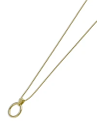 18K Gold Meridian Circle Pendant Necklace, 18"