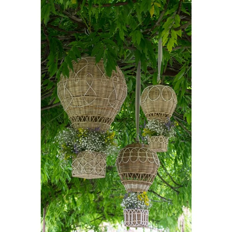 Provence Rattan Whitewash Large Hot Air Balloon Basket