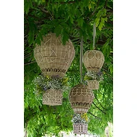 Provence Rattan Whitewash Large Hot Air Balloon Basket