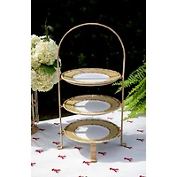 Provence Rattan Whitewash Three Tiered Plate Server