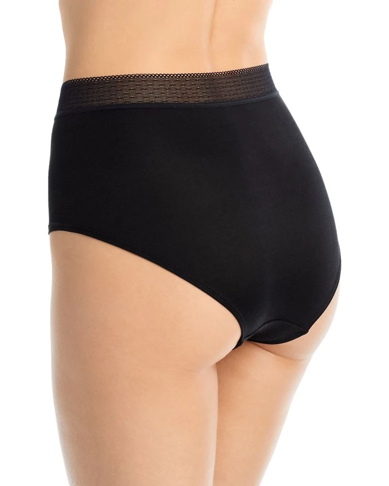 Silk High Waisted Lace Trim Briefs