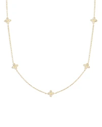 Roberto Coin 18K Gold Verona Love by the Inch 5 Station Flower Diamond Necklace