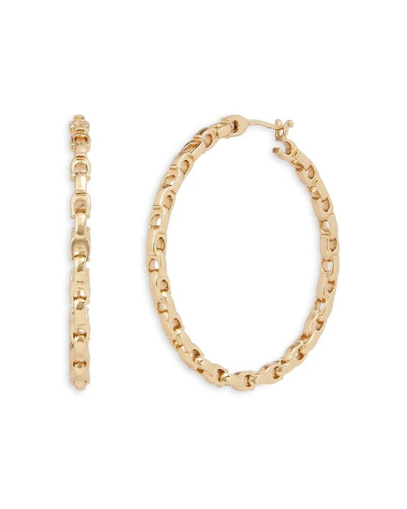 Signature Chain Hoop Large Click-Top Earrings