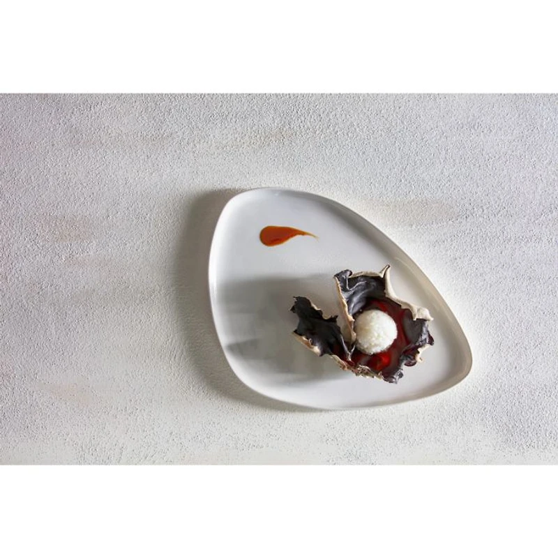 Cloud Terre® 13" Organic Triangle Serving Platter, White