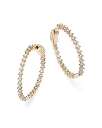 Bloomingdale's Fine Collection Diamond Inside Out Medium Hoop Earrings