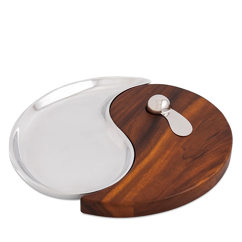 Nambe Yin Yang Cheese Board and Spreader
