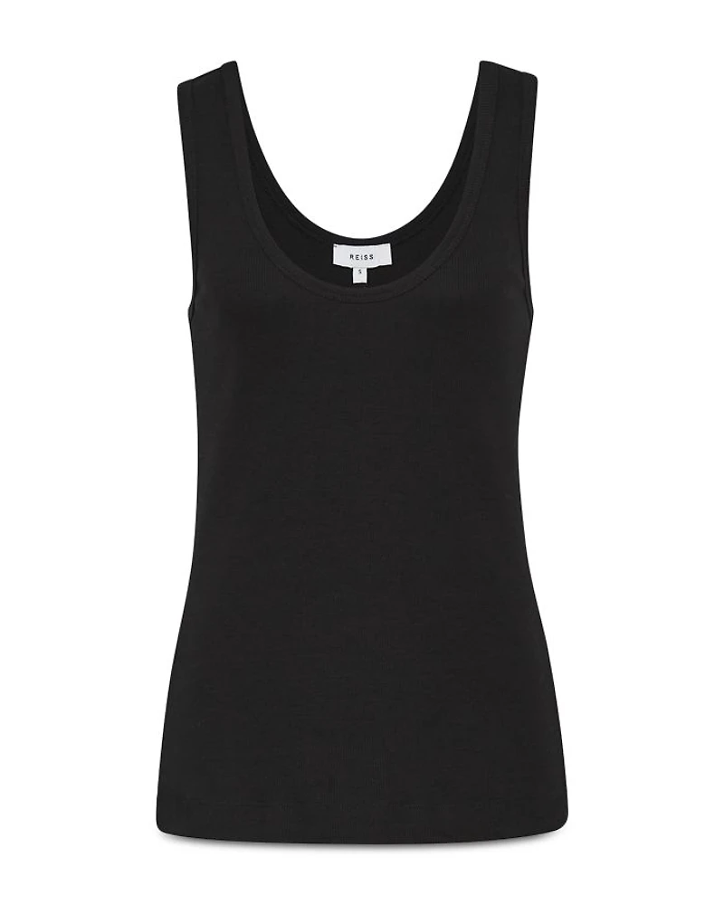 Violet Ribbed Scoop Neck Tank Top