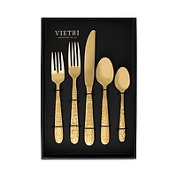 Vietri Martellato Gold Five-Piece Place Setting Set of 4