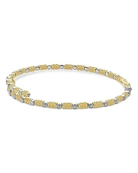 18K White & Yellow Gold Signature Caviar Diamond Superfine Cuff Coil Bracelet