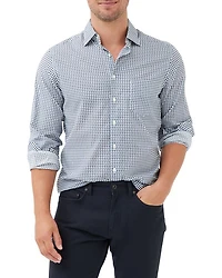 Marshland Cotton Poplin Geo Print Shirt