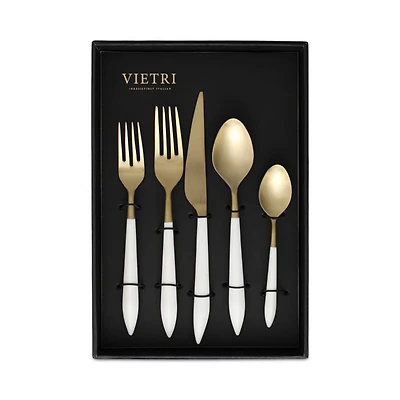 Ares Oro & White 20 Piece Flatware Set