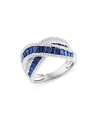 Bloomingdale's Fine Collection Sapphire & Diamond Crossover Ring