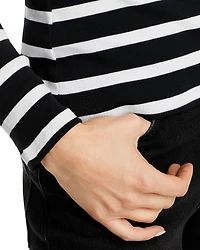 Cotton Long Sleeve Striped Tee