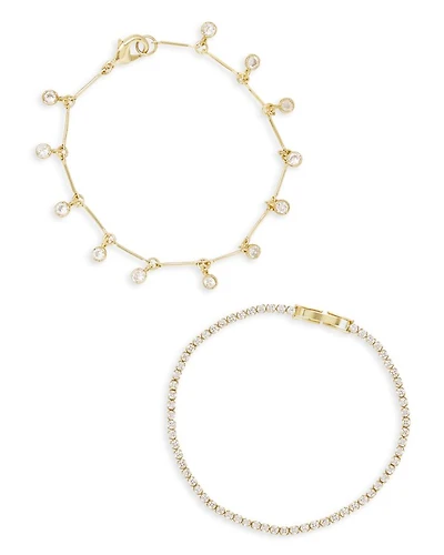 Cubic Zirconia Bracelets, Set of 2