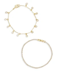 Cubic Zirconia Bracelets, Set of 2
