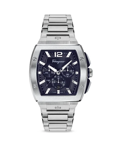 F-80 Tonneau Stainless Steel Chronograph Watch, 41.8mm