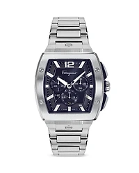 Ferragamo F-80 Tonneau Stainless Steel Chronograph Watch, 41.8mm