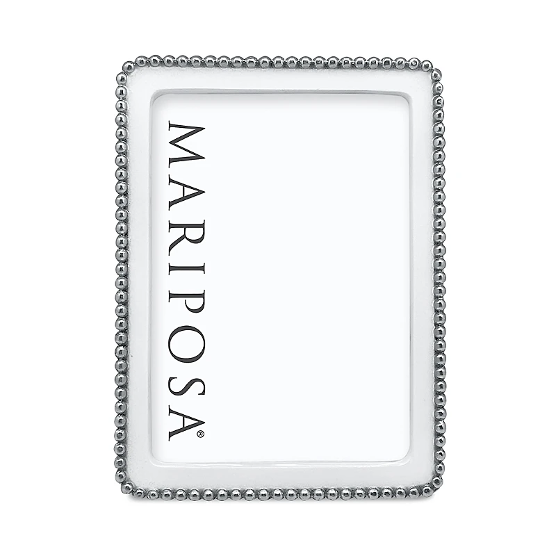 Mariposa Beaded White Picture Frame