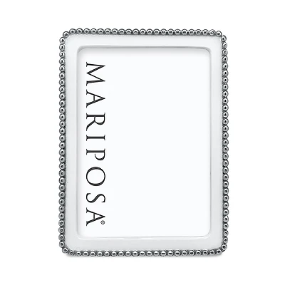 Mariposa Beaded White Picture Frame