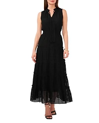 Tie Neck Tiered Maxi Dress