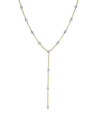 Meira T 14K White & Yellow Gold Diamond Bezel Lariat Necklace, 18