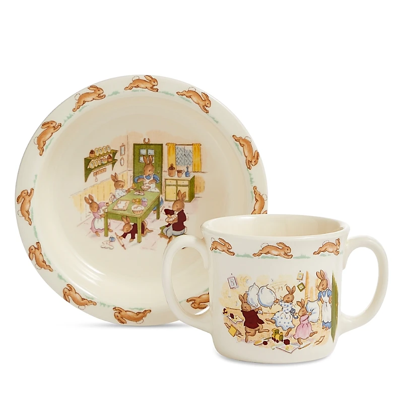 Royal Doulton Bunnykins Baby Bowl & 2 Handle Mug 2 Piece Set