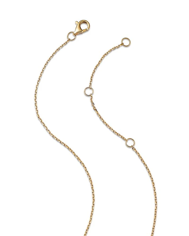 Gemstone & Diamond Pendant Necklace 14K Yellow Gold, 18"