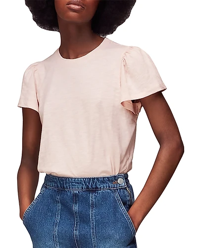 Whistles Cotton Frill Sleeve Tee