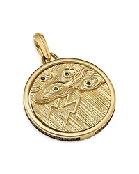 Men's Storm Duality Amulet in 18K Yellow Gold with Diamonds, 30mm