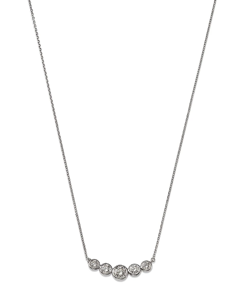 Bloomingdale's Fine Collection Diamond Curved Bar Necklace