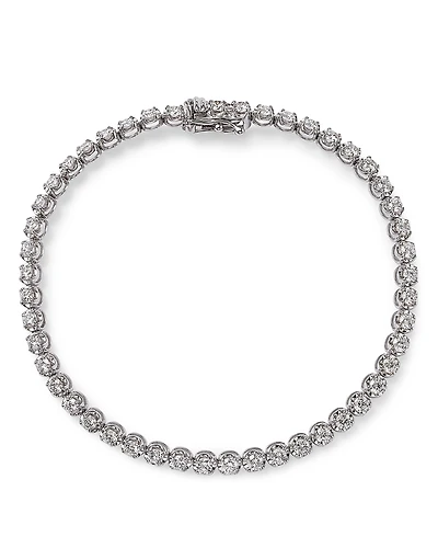 Bloomingdale's Fine Collection Certified Colorless Diamond Tennis Bracelet