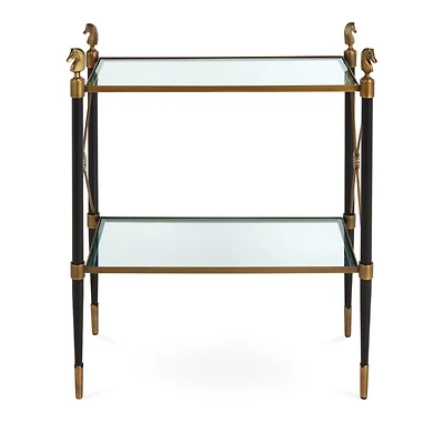 Rider Two Tier Brass Side Table