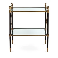 Rider Two Tier Brass Side Table