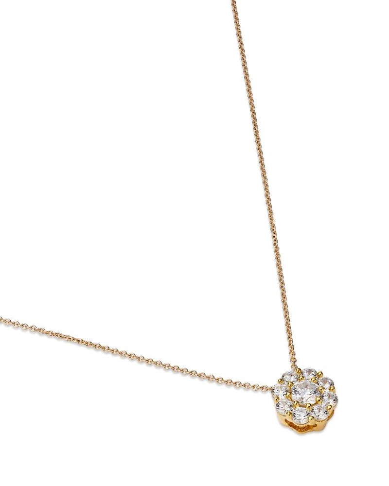 Diamond Flower Cluster Pendant Necklace in 14K Yellow Gold, 0.50 tcw