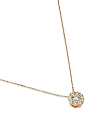 Diamond Flower Cluster Pendant Necklace in 14K Yellow Gold, 0.50 tcw