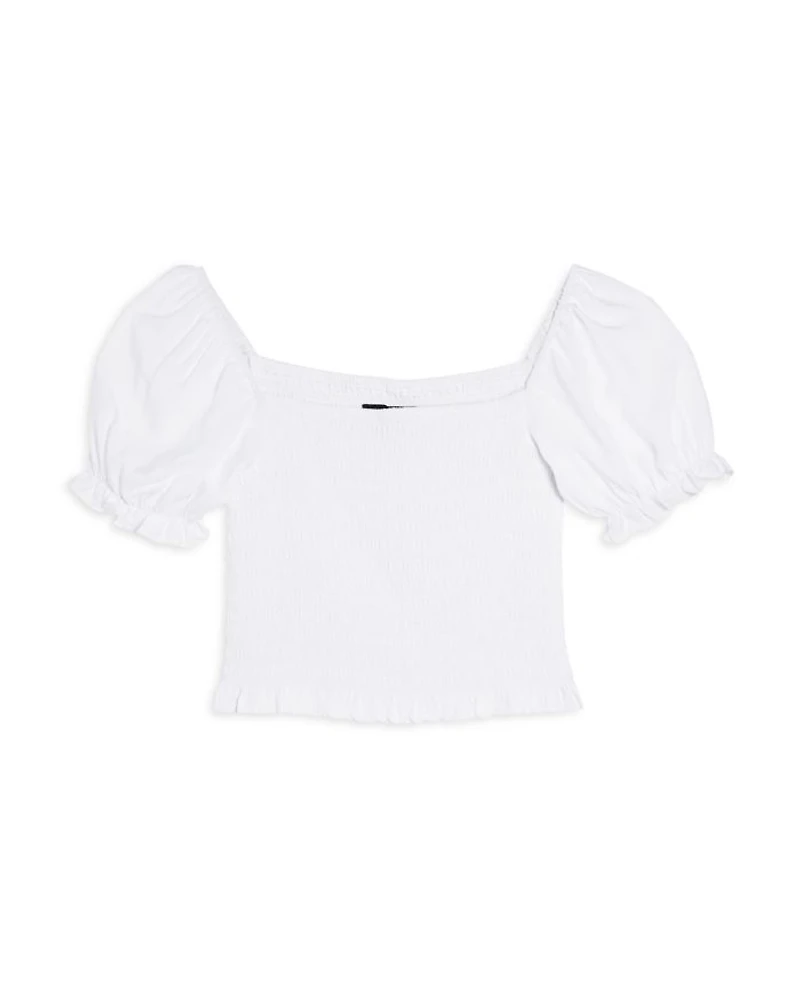 Girls' Marlee Smocked Floral Puff Sleeve Top