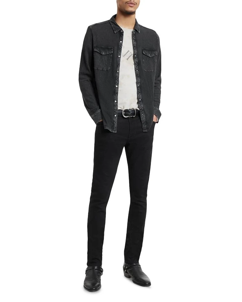 Arvon Cotton Textured Knit Button Down Western Shirt