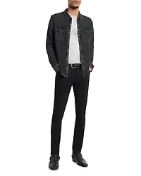 Arvon Cotton Textured Knit Button Down Western Shirt