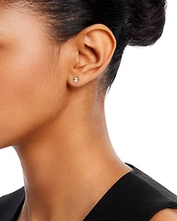 Diamond Emerald-Cut Stud Earrings in 14K White Gold, 0.50 tcw