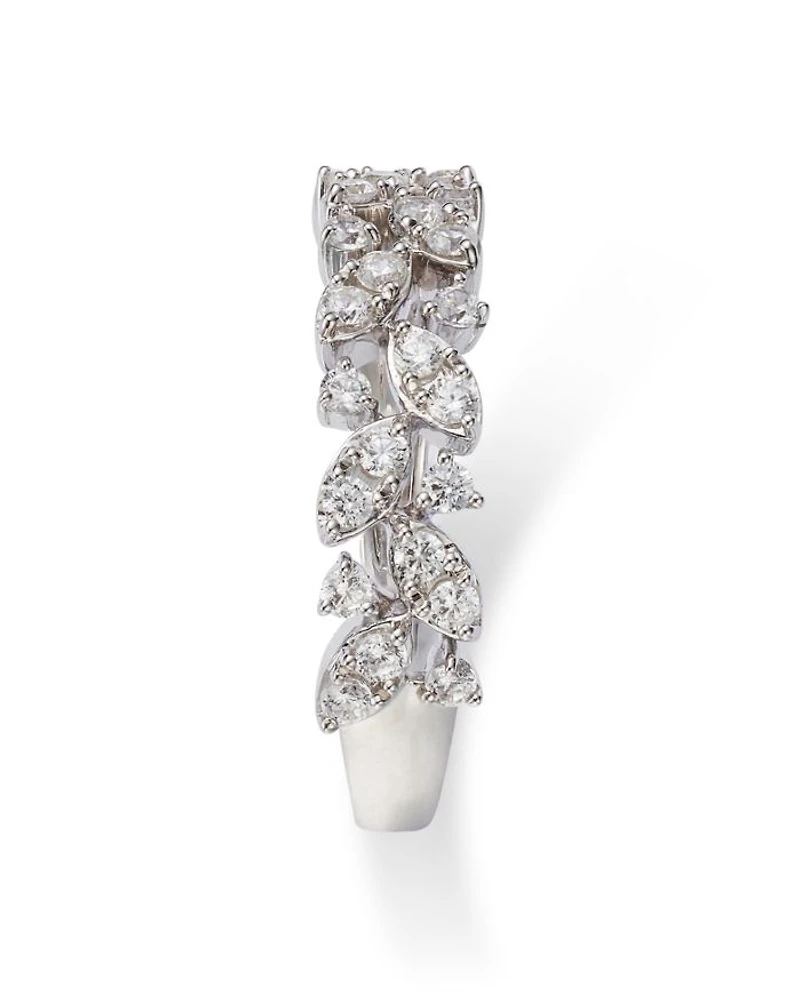 Diamond Leaf Band in 14K White Gold, 0.50 tcw