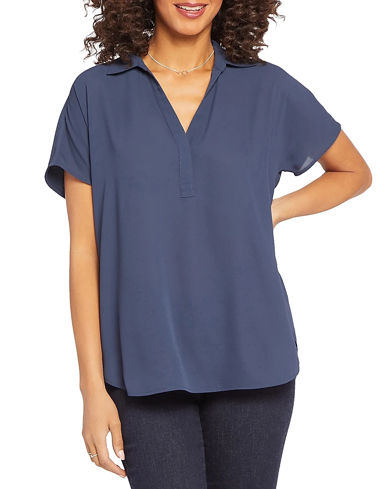 Nydj Becky Printed Short Sleeve Blouse