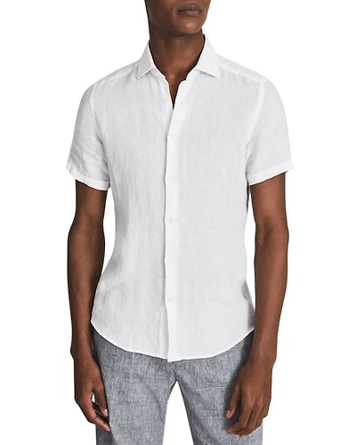 Holiday Slim Fit Short Sleeve Linen Shirt