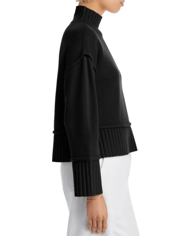Boxy Mock Neck Cashmere Sweater - Exclusive