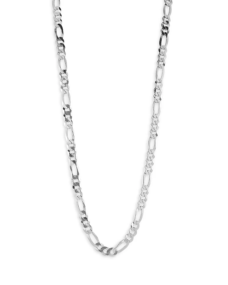 Milanesi And Co Sterling Silver Figaro Chain Necklace 7mm, 22