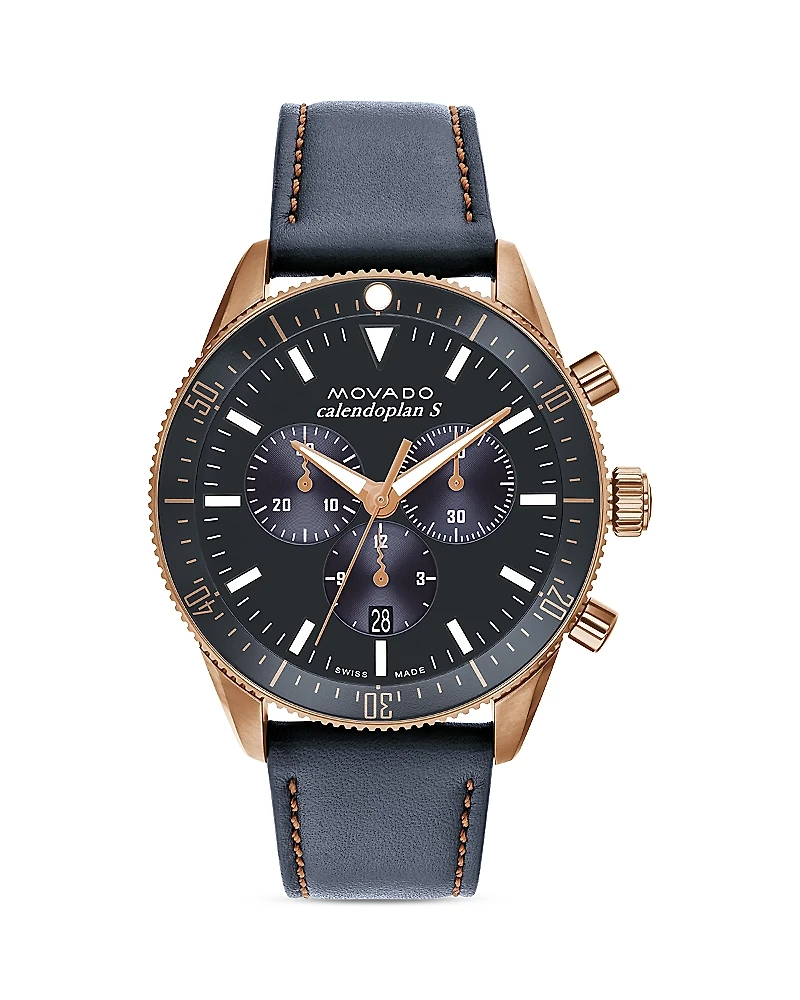 Movado Calendoplan S Bronze Ion Plated Stainless Steel Chronograph, 42mm