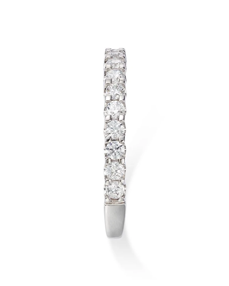 Certified Round-Cut Diamond Band in 14K White Gold, 0.50 ct.t.w.