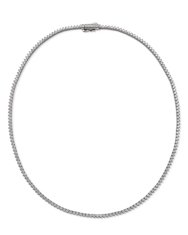 Certified Colorless Diamond Classic Tennis Necklace Collection 14K White Gold, 5.5-7 tcw