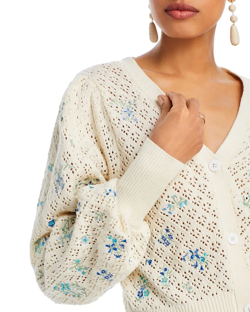 Crochet Pointelle Cardigan - Exclusive