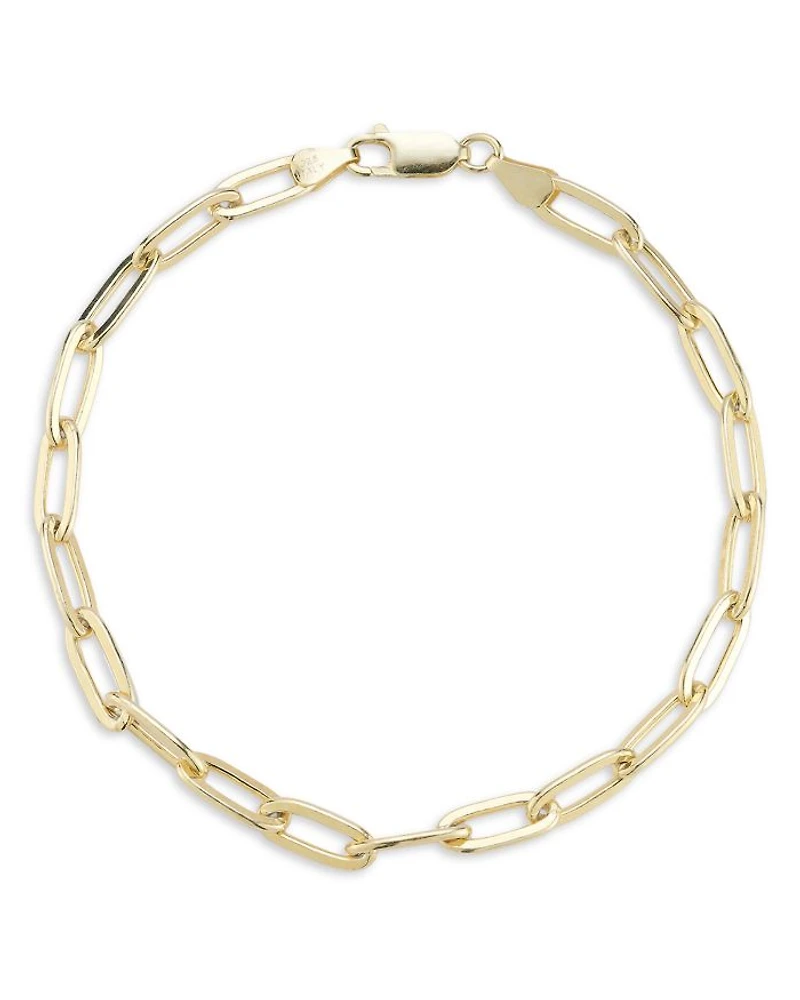 Men's 18K Gold Vermeil 3mm Paperclip Bracelet