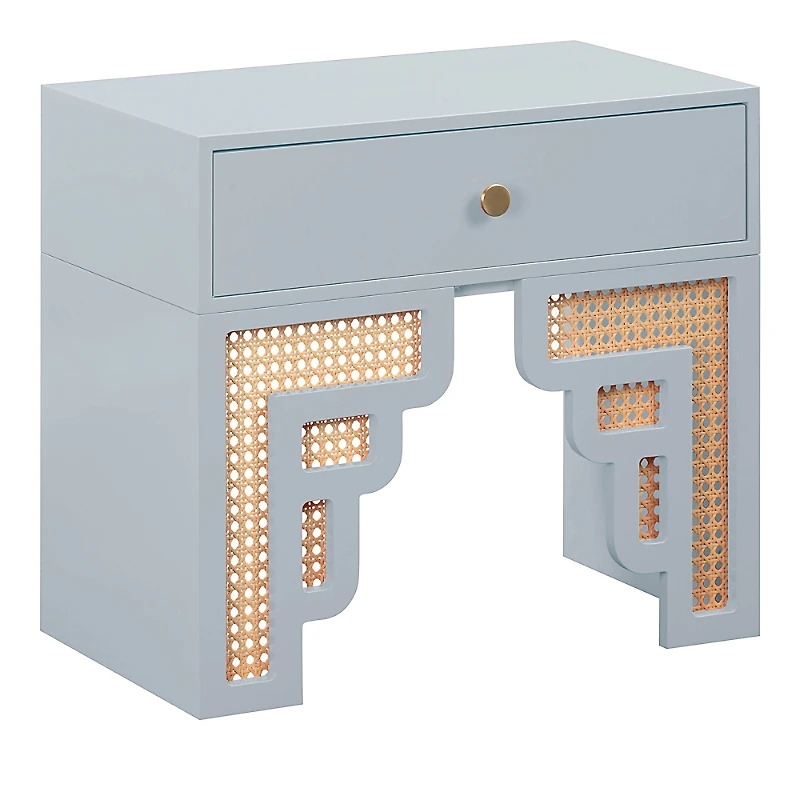 Tov Furniture Suzie Pastel & Rattan Nightstand